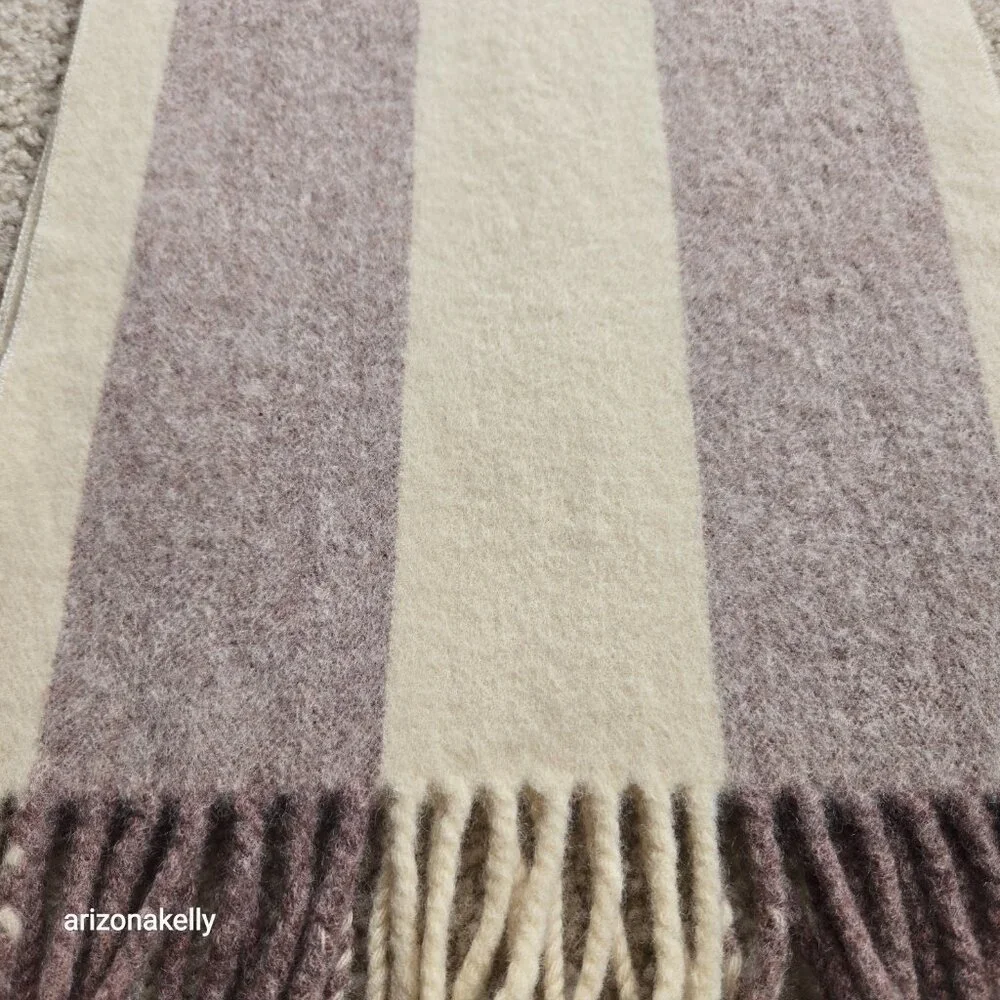 Wool Scarf Neutral Colors Stripe